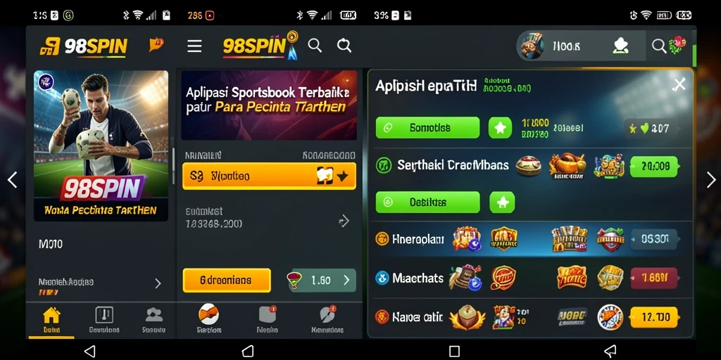 Tampilan gameplay Sportsbook yang menarik dan interaktif di 98SPIN.