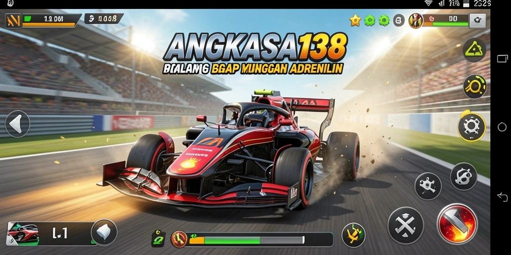 Tampilan gameplay balap yang mendebarkan di ANGKASA138.