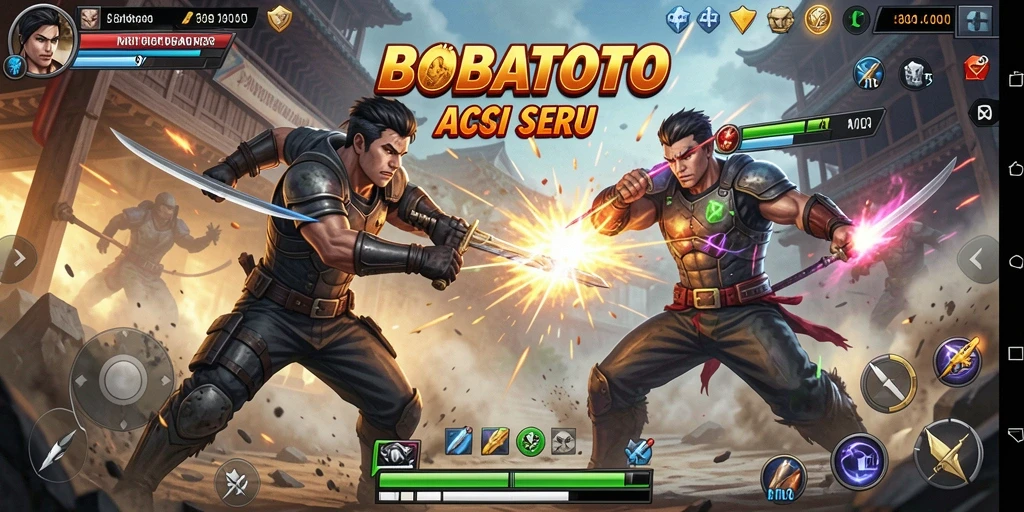 Tampilan gameplay seru di BOBATOTO dengan aksi bertarung menegangkan.