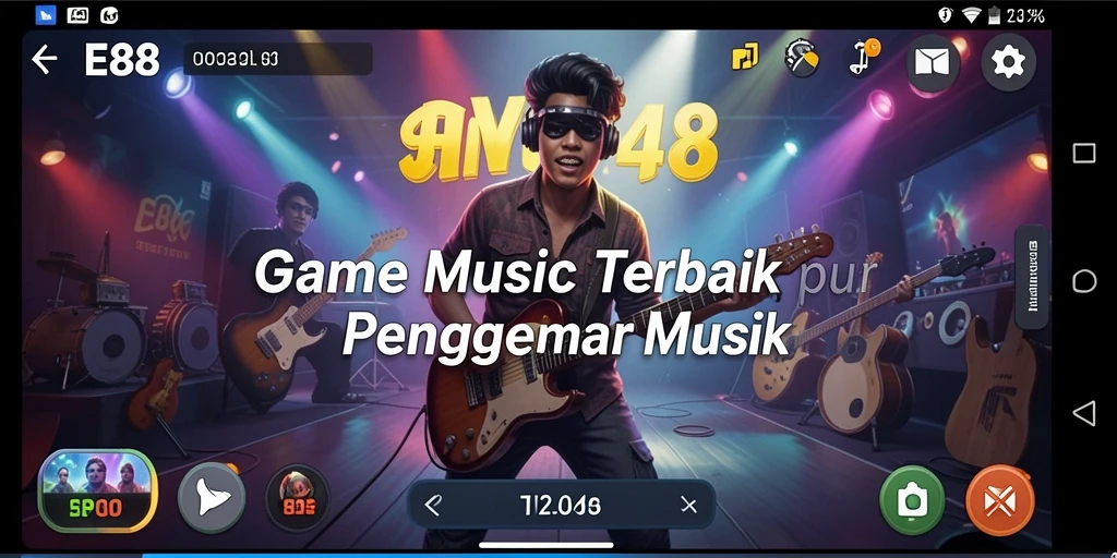 Tampilan screenshot E88 menampilkan gameplay musik yang seru dan interaktif.
