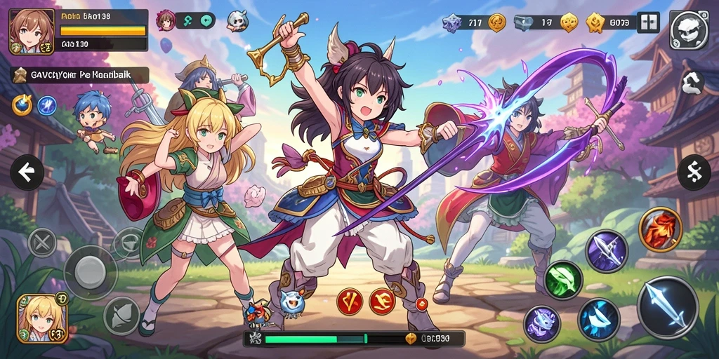 Screenshot GAYO138 menampilkan karakter anime dalam pertempuran seru.