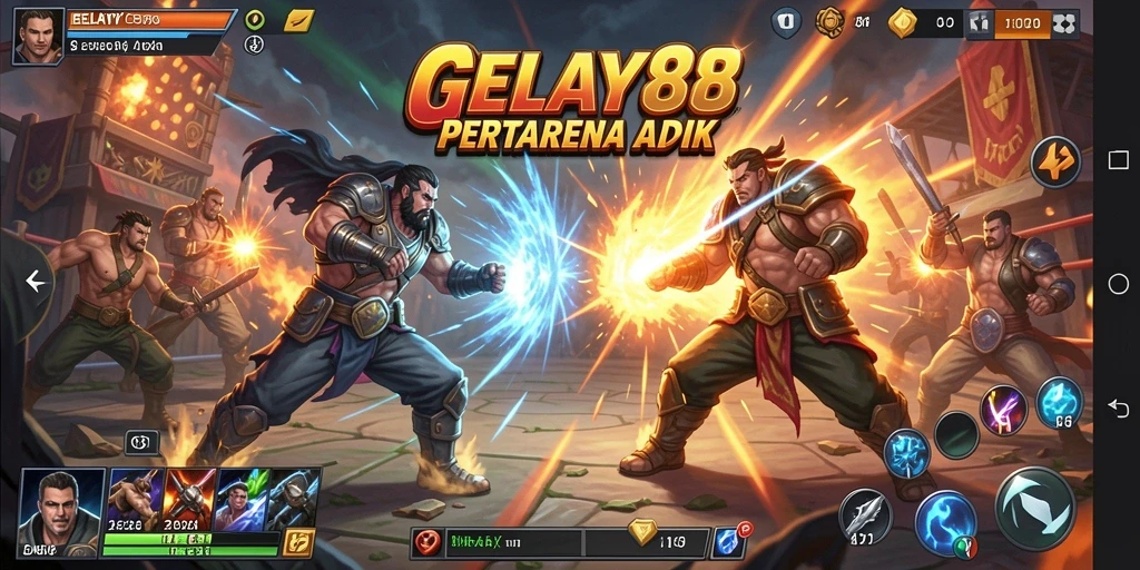 Tangkapan layar menunjukkan pertarungan seru dalam GELAY88.