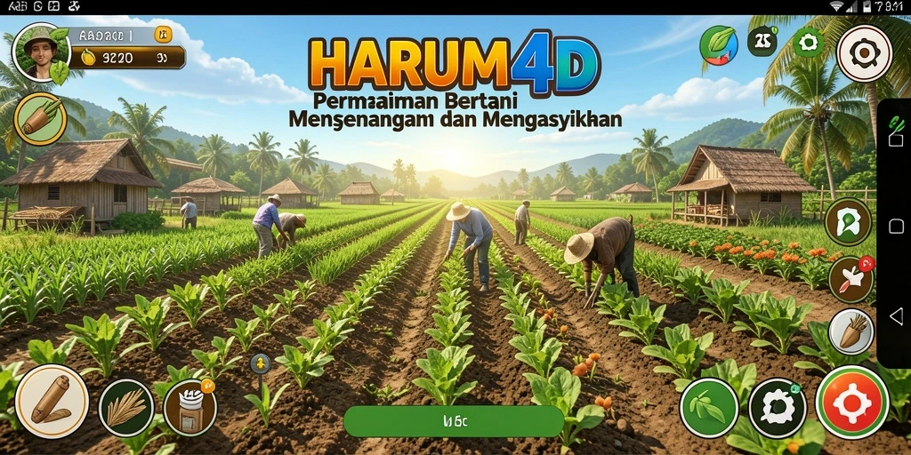 Tampilan visual yang menakjubkan dalam gameplay bertani HARUM4D.