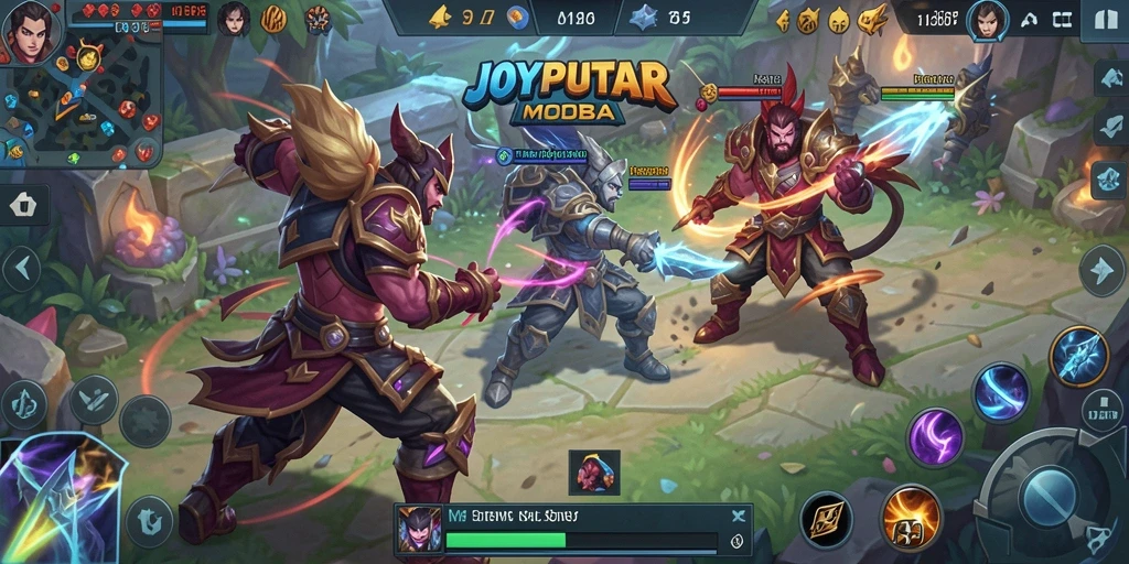 Gameplay seru dalam JOYPUTAR dengan aksi MOBA yang mendebarkan.