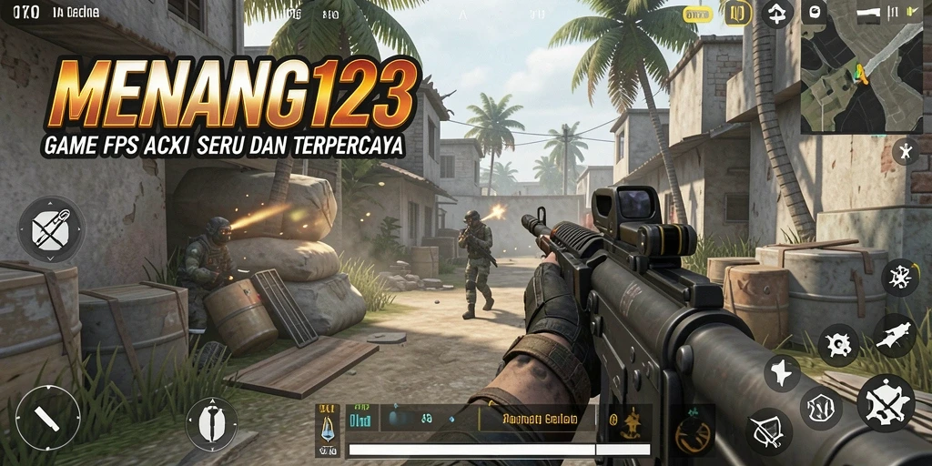 Tangkapan layar gameplay yang menampilkan aksi FPS yang intens.