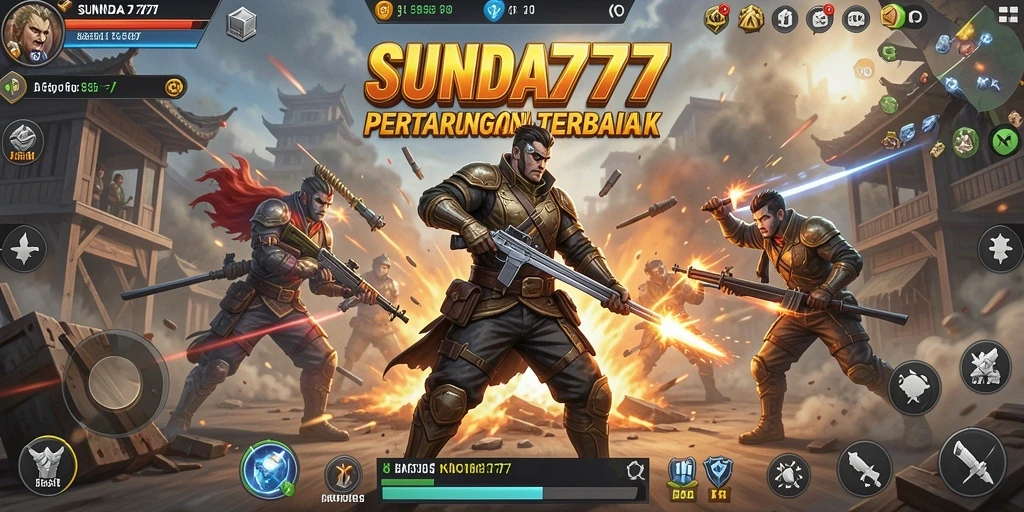Screenshot SUNDA777 menampilkan aksi seru di medan tempur Battle Royale.